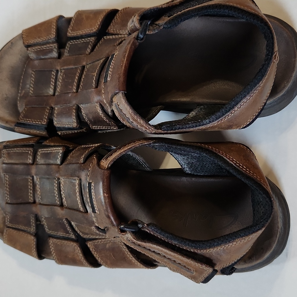 Men's Clark's Fisherman Sandals with Leather Upper and Thick Rubber Sole… - Picture 3 of 11